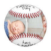 かわいい父の日スクリプトホワイト2フォトコラージュ 野球ボール (正面)