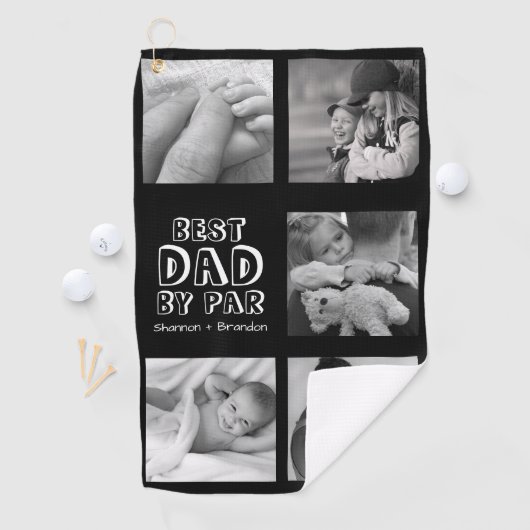 かわいい父の日フォトコラージュのゴルフタオル ゴルフタオル (インサイチュ)