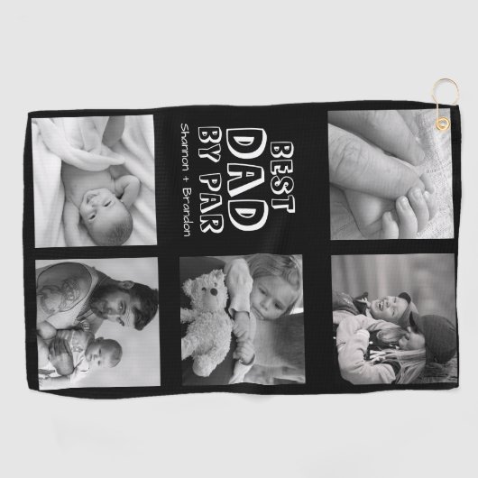 かわいい父の日フォトコラージュのゴルフタオル ゴルフタオル (横)