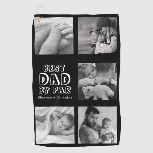 かわいい父の日フォトコラージュのゴルフタオル ゴルフタオル (正面)