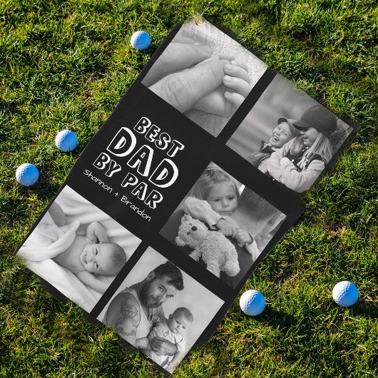 かわいい父の日フォトコラージュのゴルフタオル ゴルフタオル