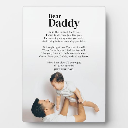かわいい父の日引用文from Son フォトプラーク (正面)