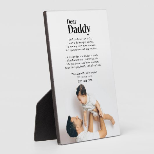 かわいい父の日引用文from Son フォトプラーク (側面)