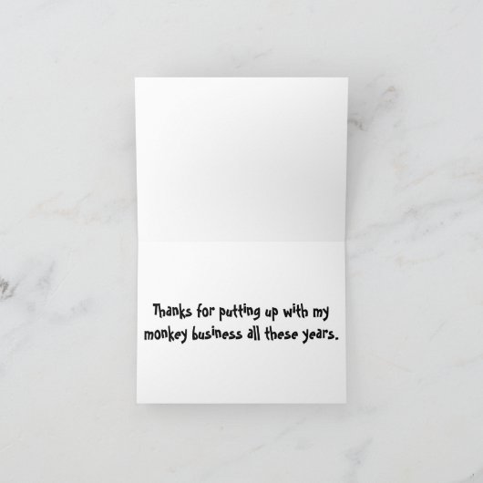 かわいい父の日猿ビジネス サンキューカード (内部)