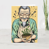 かわいい父の日 |アジアパパが工場を持つ カード (正面)