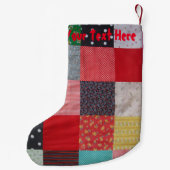かわいい父クリスマスのラッピングギフトパッチワーク スモールクリスマスストッキング (裏面)