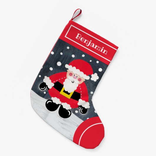 かわいい父パーソナライズされたクリスマス・サンタクロース スモールクリスマスストッキング (正面 (吊り時))