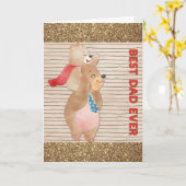 かわいい父親の日最高のパパエバーベア カード (黄色い花)