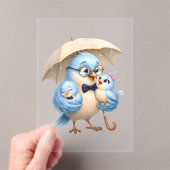 かわいい父鳥のクリアアクリルインビテーション アクリル招待状 (インサイチュ (ポータブル))