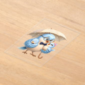 かわいい父鳥のクリアアクリルインビテーション アクリル招待状 (レイダウン)