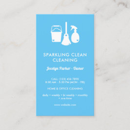 かわいい片面の青い白いクリーニング用品 名刺