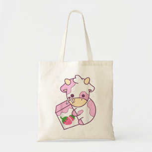かわいい牛いちご乳かわいいプレゼント トートバッグ