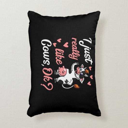 かわいい牛おもしろい牧場の動物 アクセントクッション (正面(垂直))