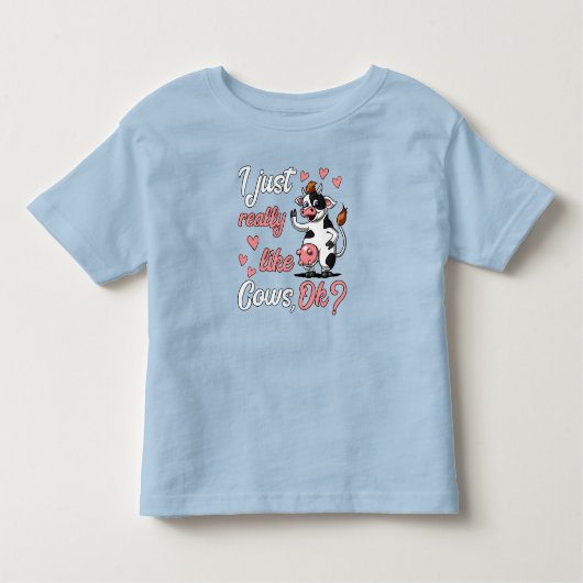 かわいい牛おもしろい牧場の動物 トドラーTシャツ (正面)