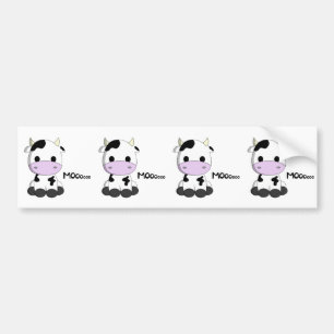 かわいい牛かわいいの漫画のバンパーステッカー バンパーステッカー