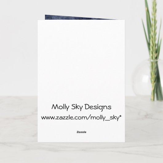 かわいい牛が月のハロウィーンから飛び降りた カード (裏面)