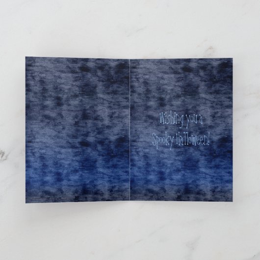 かわいい牛が月のハロウィーンから飛び降りた カード (内部)