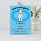 かわいい牛が空手着の漫画 招待状 (スタンド正面)