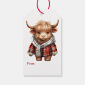 かわいい牛たち2人のクリスマス ギフトタグ (裏面)