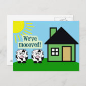 かわいい牛だけ移動カード 案内ポストカード (正面/裏面)