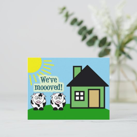 かわいい牛だけ移動カード 案内ポストカード (スタンド正面)
