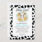 かわいい牛とひまわりの農場ベイビーシャワー招待状 招待状 (正面)