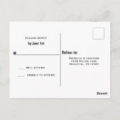 かわいい牛とトラクターカントリーファームウェディングRSVP ポストカード (裏面)