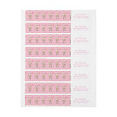 かわいい牛とハートピンクバレンタインデー ラップアラウンドラベル (シート)