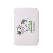 かわいい牛とピンクのバスマット バスマット (正面縦)