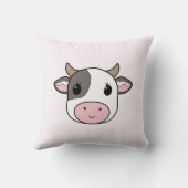 かわいい牛とピンクの枕 クッション (裏面)