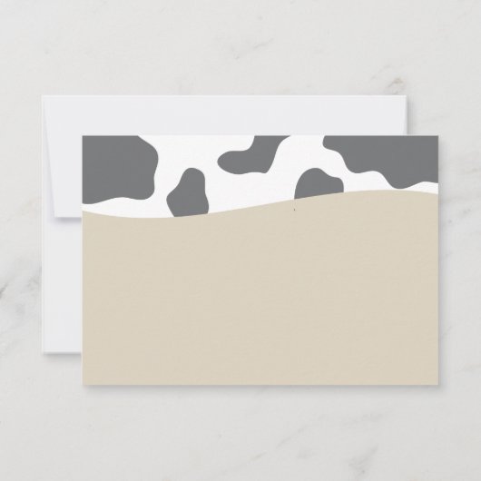 かわいい牛とミルクとクッキーベージュ赤ちゃんシャワー サンキューカード (裏面)