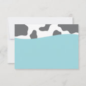 かわいい牛とミルクとクッキー青い赤ちゃんシャワー サンキューカード (裏面)