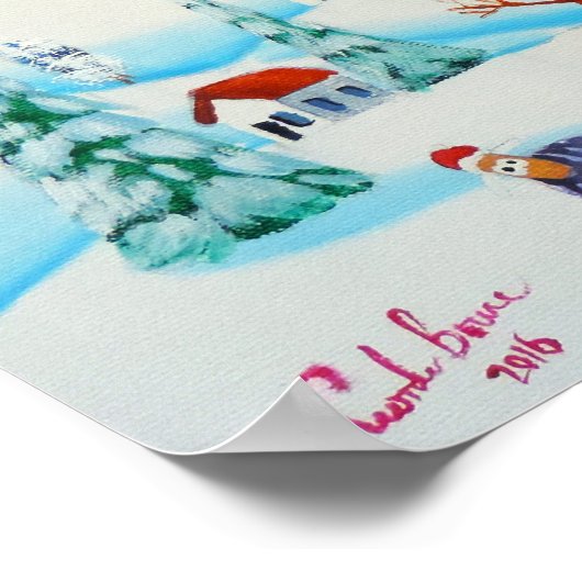 かわいい牛と羊 ポスター (角)