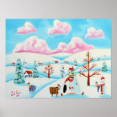 かわいい牛と羊 ポスター (正面)