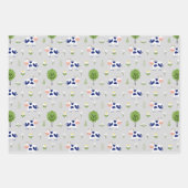 かわいい牛と花 ラッピングペーパーシート (正面2)