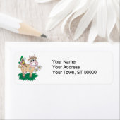 かわいい牛と蝶 ラベル (インサイチュ)