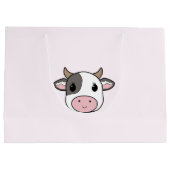 かわいい牛と誕生日抱き枕 ラージペーパーバッグ (裏面)