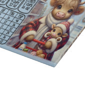 かわいい牛と赤ちゃんの換算チャート カッティングボード (角)