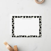 かわいい牛のアニマルプリントのパタパーソナライズされたーン名 ノートカード (正面/裏面インサイチュ)