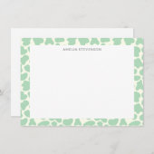 かわいい牛のアニマルプリントパタパーソナライズされたーン ノートカード (正面/裏面)