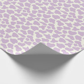 かわいい牛のアニマルプリントパターン美学薄紫 ラッピングペーパー (角)