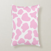 かわいい牛のアニマルプリントパターン美的ピンク アクセントクッション (正面(垂直))