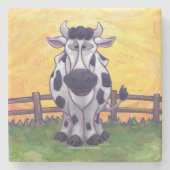 かわいい牛のキッチンアクセサリー ストーンコースター (正面)