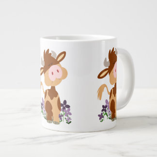 かわいい牛のキャラクター ジャンボコーヒーマグカップ