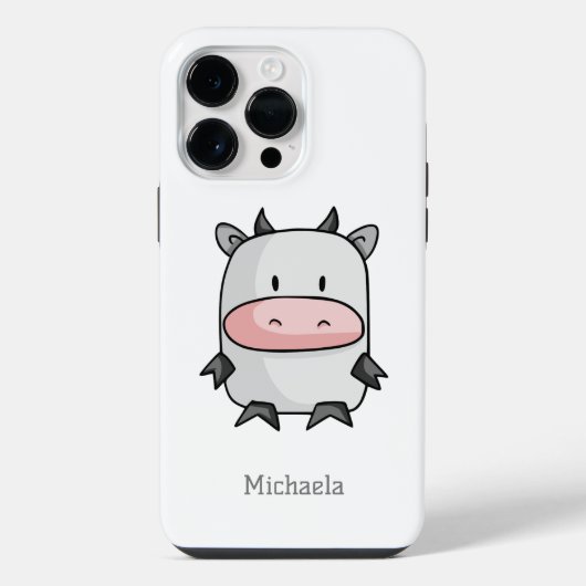 かわいい牛のキャラクター iPhoneケース (裏面)