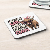 かわいい牛のギフトファーム生活だけ女の子ハイランド牛 コースター (左側)