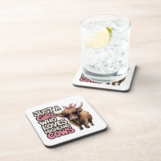 かわいい牛のギフトファーム生活だけ女の子ハイランド牛 コースター (右側)