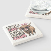 かわいい牛のギフトファーム生活だけ女の子ハイランド牛 ストーンコースター