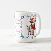 かわいい牛のクリスマスマグ コーヒーマグカップ (正面右)