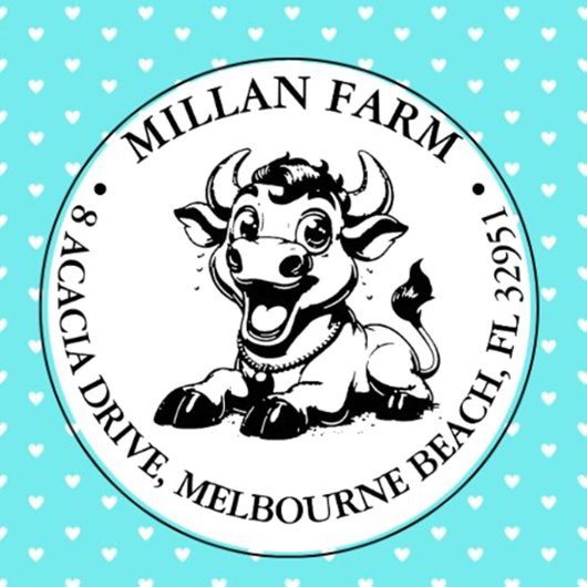 かわいい牛のテーマ セルフインキングスタンプ